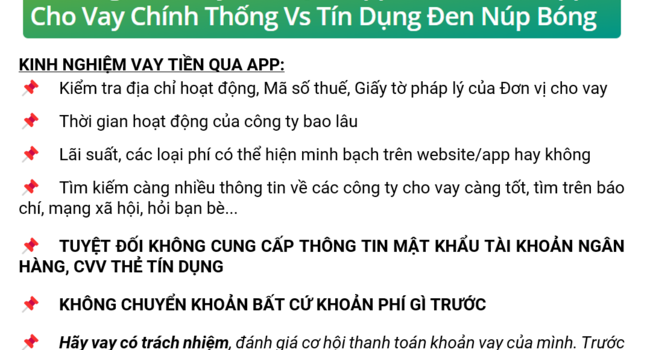 Phân Biệt App Cho Vay Chính Thống vs Tín Dụng Đen Núp Bóng